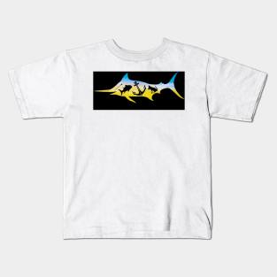 Anchored By Fin Blue Marlin Kids T-Shirt